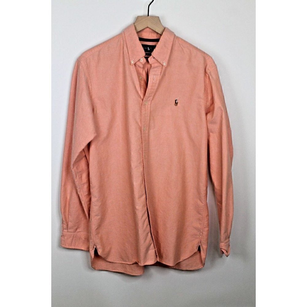 $125 Polo Ralph Lauren Pony Classic Fit Long Sleeve Oxford Shirt L Salmon